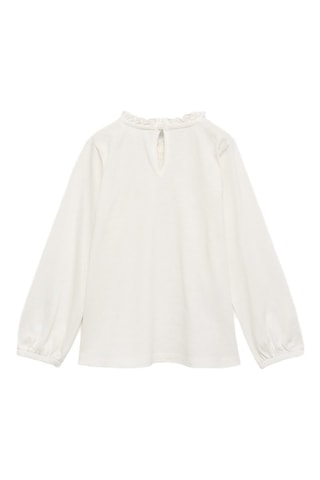 T-shirt col froncé - Blanc