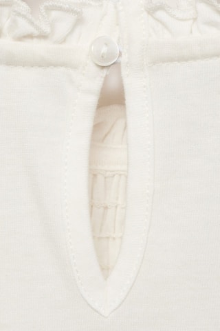 T-shirt col froncé - Blanc
