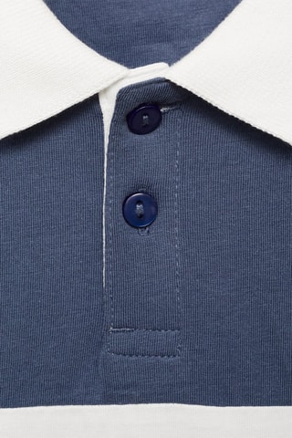 Polo coton à rayures - Bleu