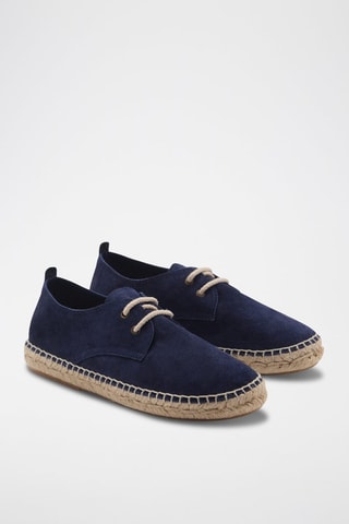 Espadrilles suède lacets - Bleu