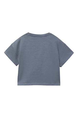 T-shirt crop imprimé - Bleu