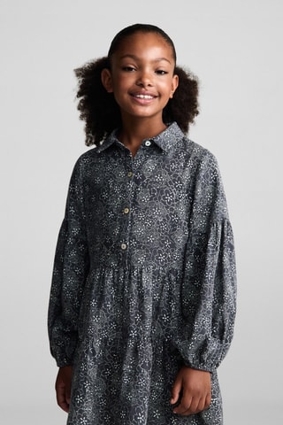 Robe à fleurs - Gris