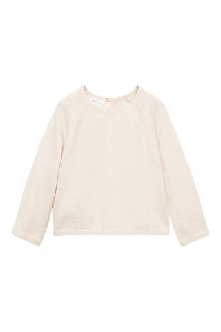 Pull-over maille fine boutons - Beige