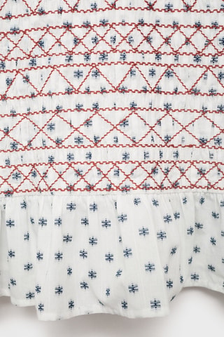 Blouse imprimée brodée - Blanc