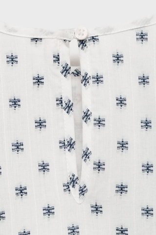 Blouse imprimée brodée - Blanc