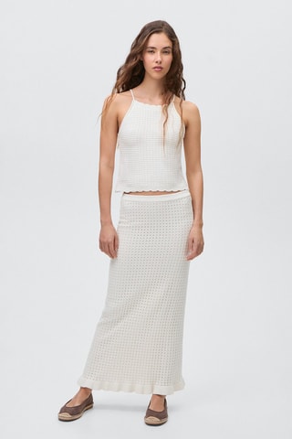 Jupe longue maille - Blanc