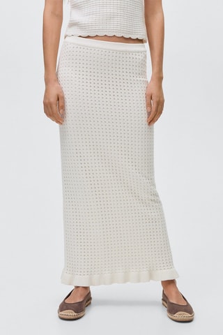 Jupe longue maille - Blanc