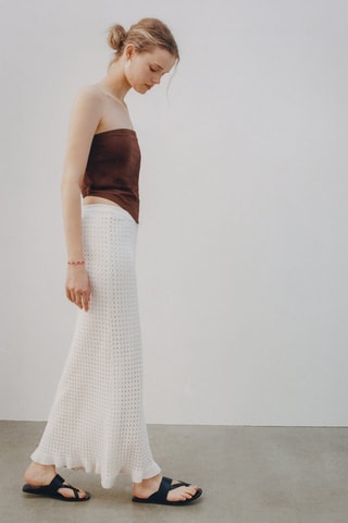 Jupe longue maille - Blanc