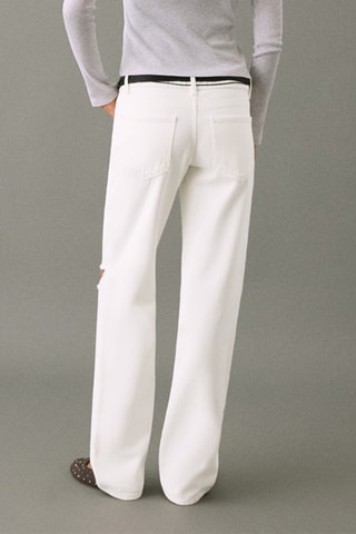 Jean straight-fit déchirures - Blanc