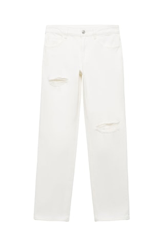 Jean straight-fit déchirures - Blanc