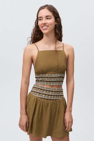 Top coton lin - Vert