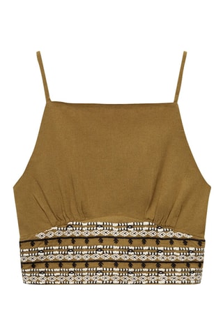Top coton lin - Vert
