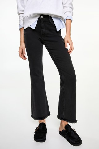 Jean flare crop - Noir