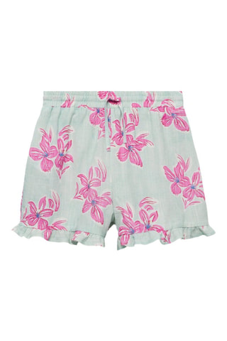 Short coton fleurs - Bleu