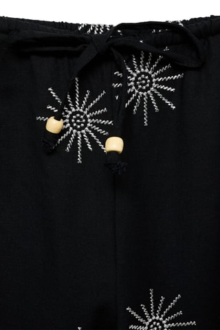 Pantalon avec détails brodés - Noir