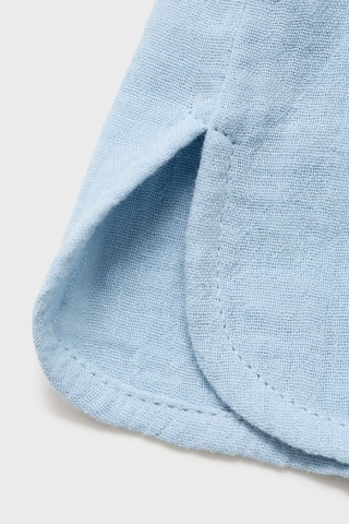 Chemise coton tissu plissé - Bleu
