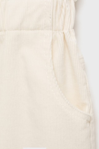 Pantalon velours côtelé paper bag - Blanc