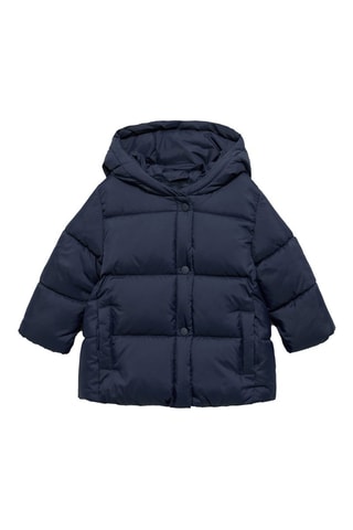 Anorak matelassé capuche - Bleu