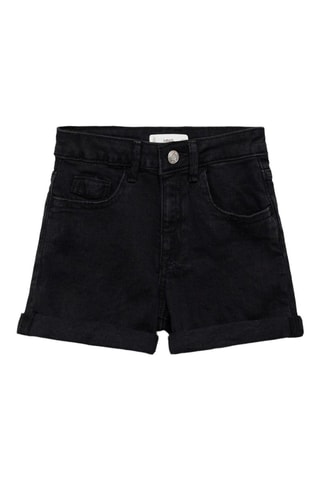 Short en jean droit - Noir