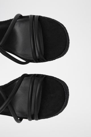 Sandales corde brides et talon - Noir