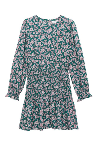 Robe froncée imprimée lettres - Bleu marine