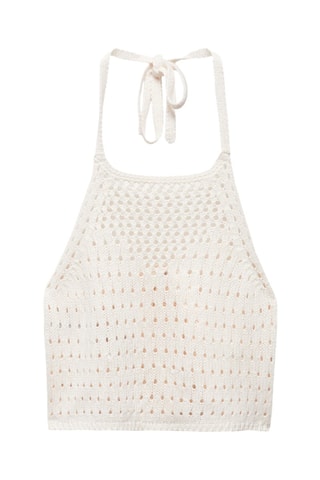 Top crochet emmanchures américaines - Blanc