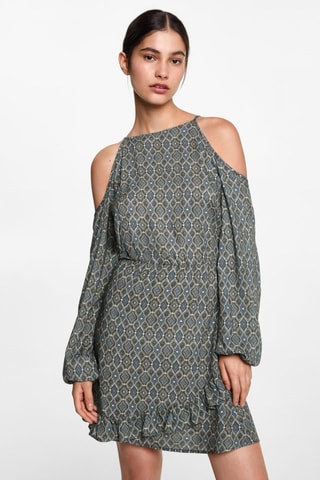 Robe courte épaules dénudées - Vert