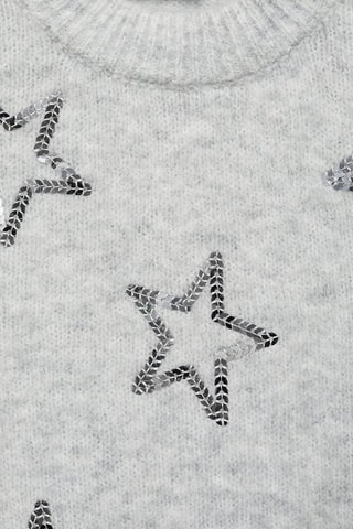 Pull-over étoiles sequins - Gris