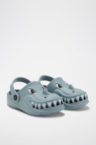 Tongs à motif dragon - Bleu