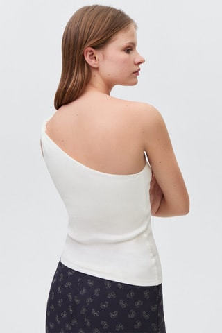 Top asymétrique coton - Blanc