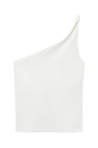 Top asymétrique coton - Blanc