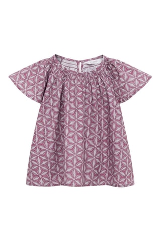 Blouse en coton imprimée - Rose