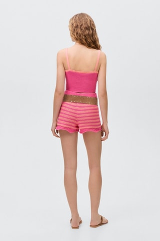 Top crochet contraste - Rose