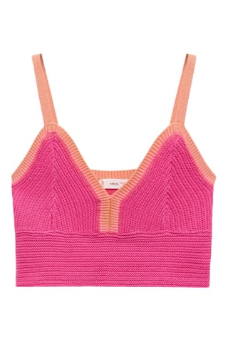 Top crochet contraste - Rose