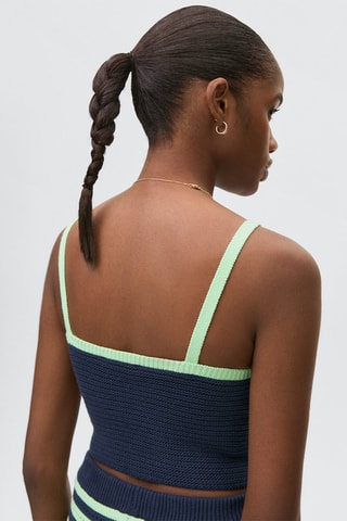 Top crochet contraste - Bleu marine