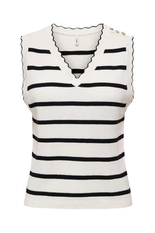 Pull sans manches - Blanc et noir