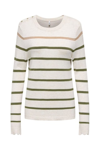 Pull - Ecru et vert olive
