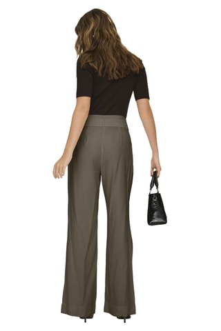 Pantalon wide legs taille haute - Gris foncé