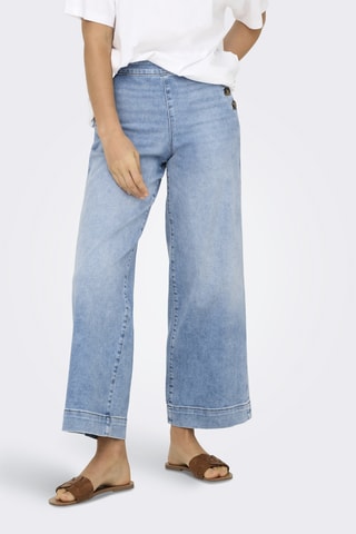 Jean wide legs taille haute - Bleu