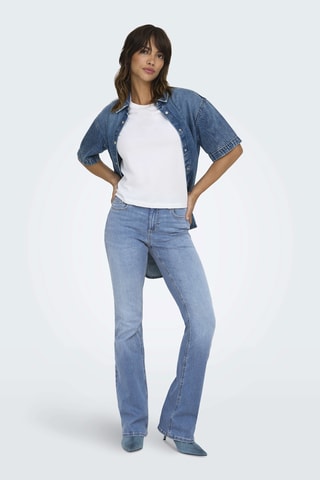 Jean flare en coton biologique - Bleu clair