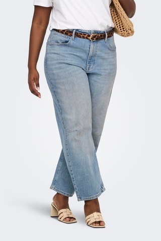 Jean barrel taille haute - Bleu cobalt