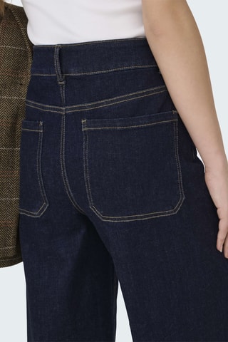 Jean wide legs taille haute - Bleu foncé