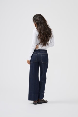 Jean wide legs taille haute - Bleu foncé
