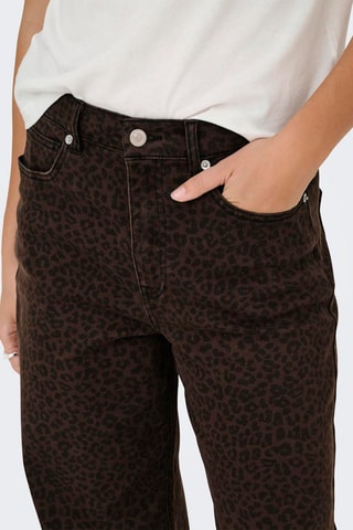 Jean wide legs taille haute - Marron foncé et noir