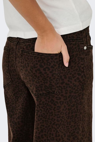 Jean wide legs taille haute - Marron foncé et noir