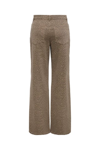 Jean wide legs taille haute - Marron clair et noir