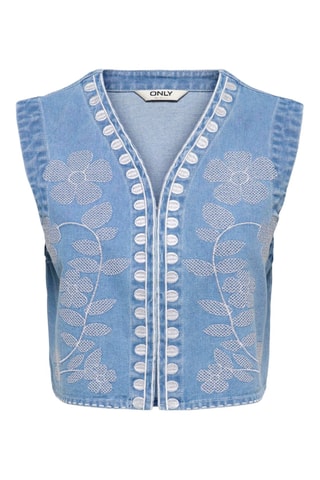 Veste en jean sans manches - Ciel