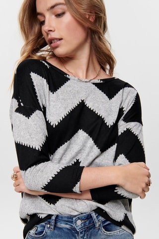 Top - Noir et gris chiné