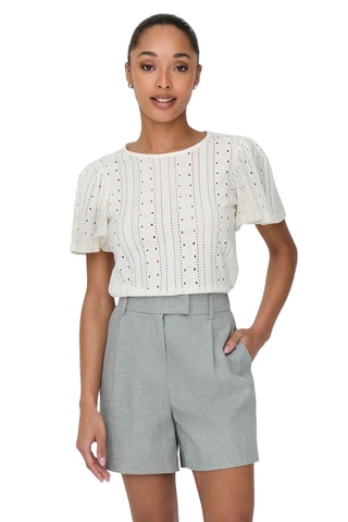 Top en broderie anglaise - Blanc