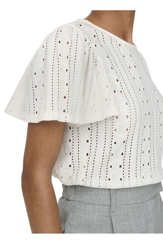 Top en broderie anglaise - Blanc